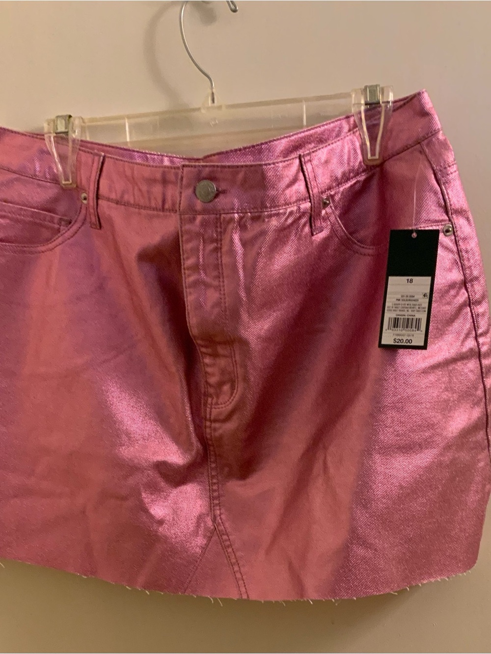 Vintage 90s/Y2K Inspired wild fable Metallic Pink Mini Skirt